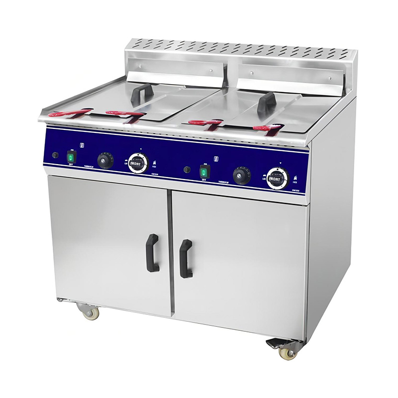 Friteuse commerciale debout au gaz naturel/GPL en acier inoxydable